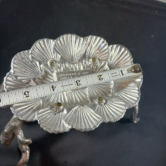 Vtg 1993 Arthur Court Aluminum Brass Seahorse Stand/Bowl Holder Signed - Picture 11 of 15